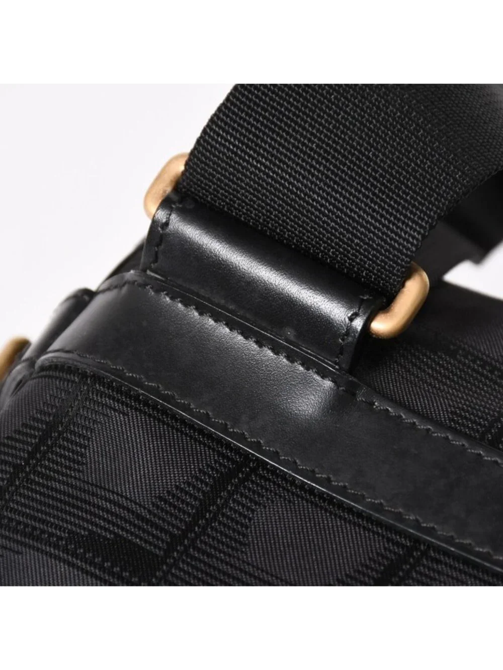 Chanel New Travel Line Messenger Bag Nylon Jacquard Leather Gold